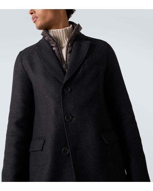 Herno Blue Wool-Blend Coat for men