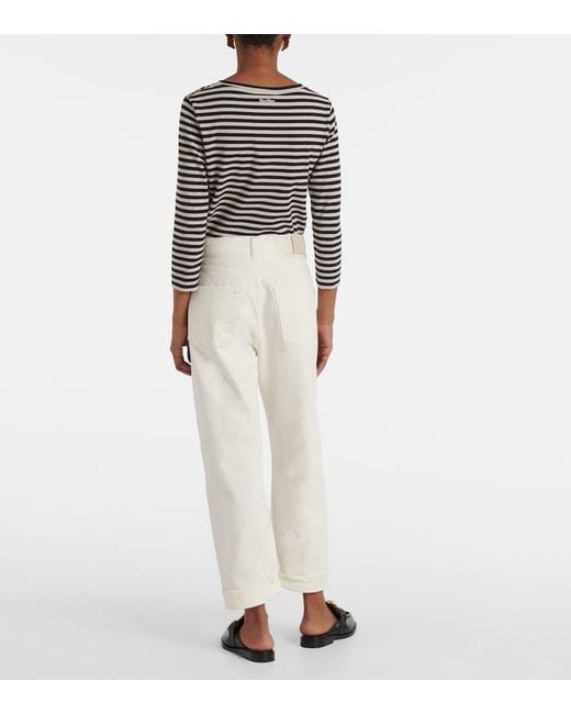 Citizens of Humanity White Dahlia Low-Rise Wide-Leg Jeans