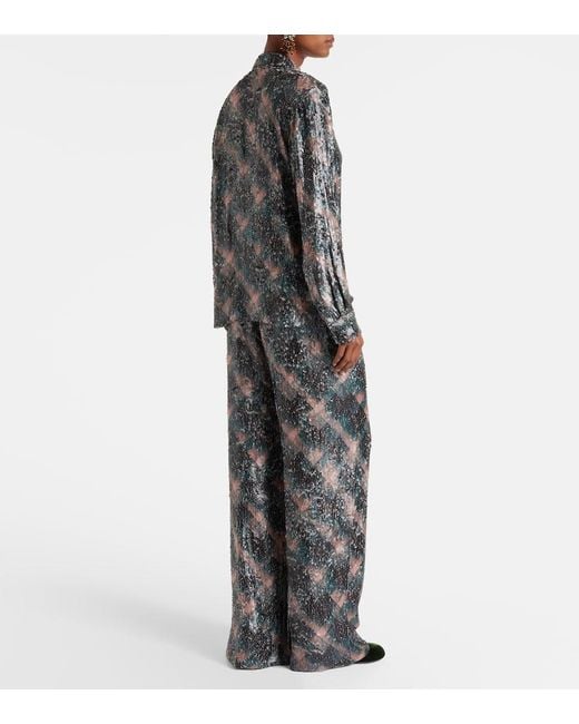 Dries Van Noten Gray Squined Shirt