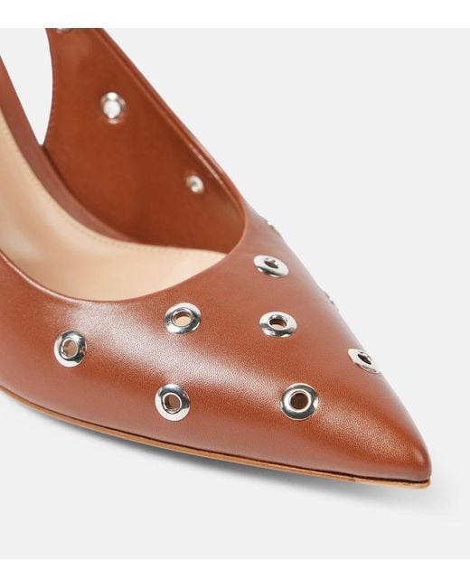 Gianvito Rossi Brown Lydia 70 Leather Slingback Sandals