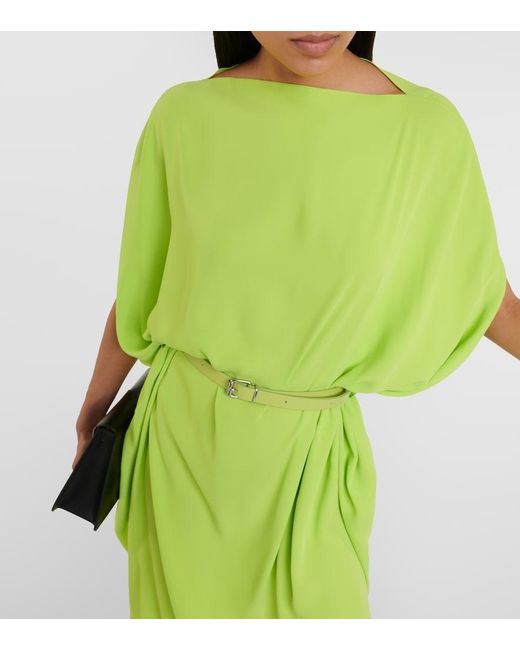 MM6 by Maison Margiela Green Belted Midi Dress