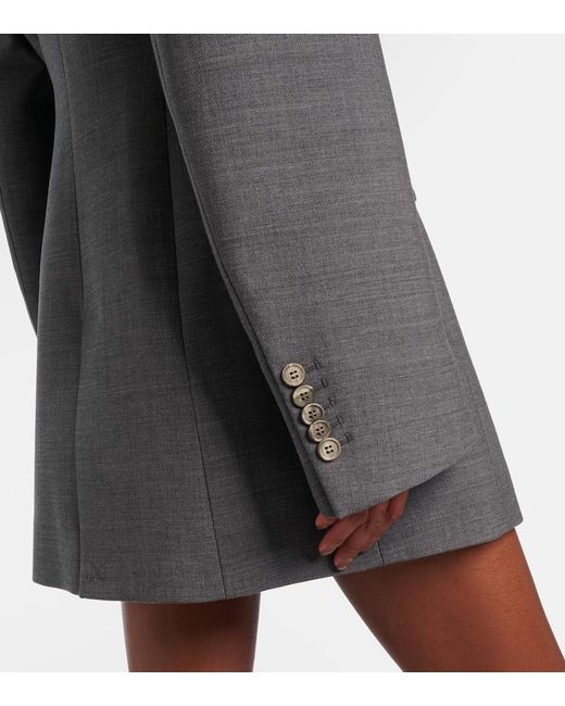 Wardrobe NYC Black Peplum Virgin Wool Blazer