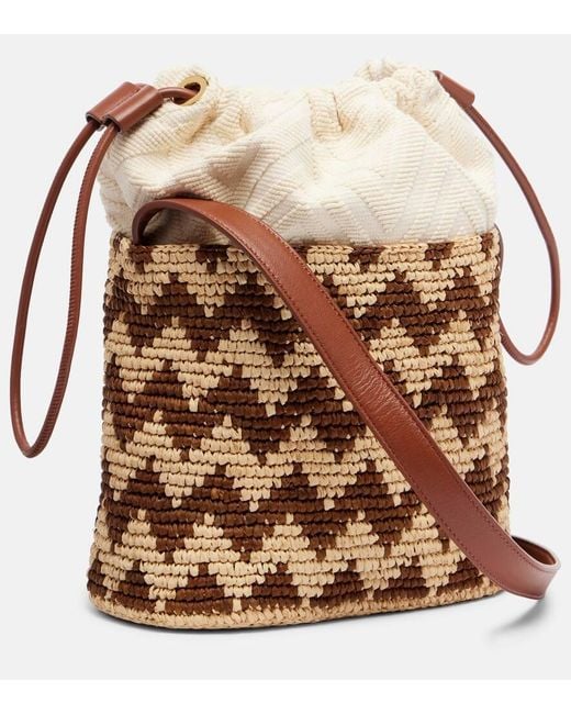 Missoni Natural Zigzag Medium Raffia Bucket Bag