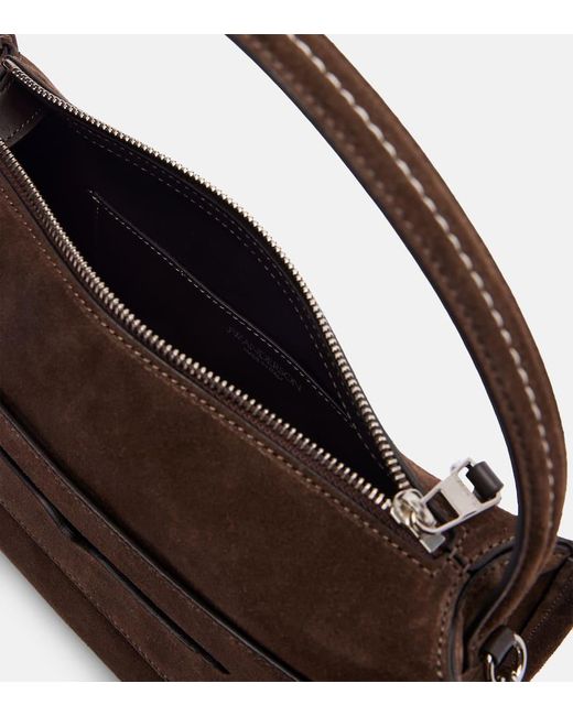 J.W. Anderson Brown Schultertasche Loafer Aus Veloursleder
