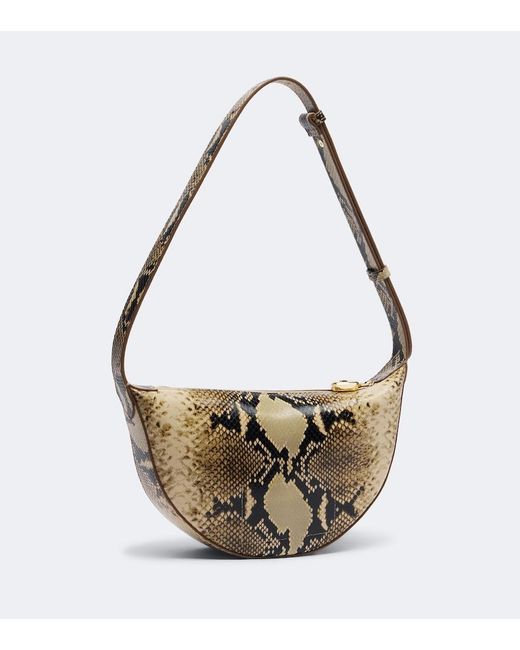Joseph Metallic Bean Snake-Effect Leather Shoulder Bag