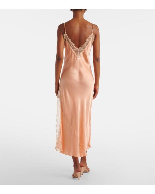Poupette Pink Luli Lace-Trimmed Satin Slip Dress