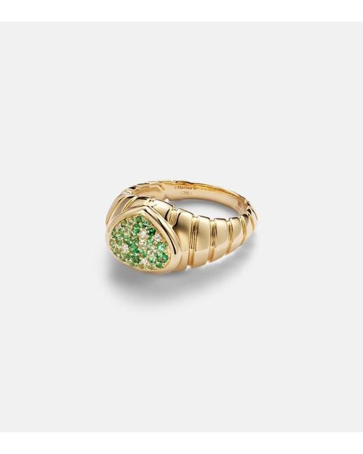 Marina B White Timo 18Kt Ring With Tsavorites And Diamonds