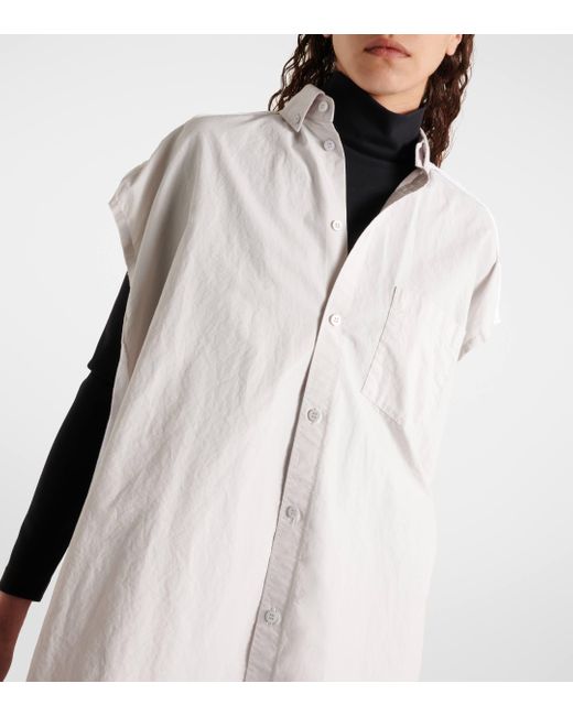 Robe chemise oversize en coton Balenciaga en coloris White