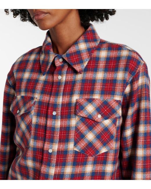 God's True Cashmere Red Tartan Cashmere Shirt