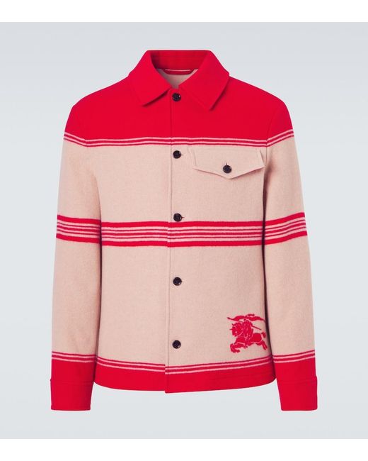Burberry Red Ekd Wool-Blend Jacket for men