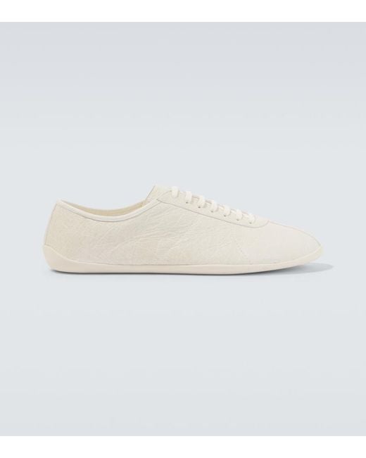The Row White Clement Leather Sneakers for men