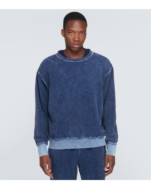 Les Tien Blue Cotton Jersey Sweatshirt for men