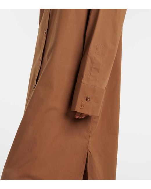 Frankie Shop Brown Hemdblusenkleid Helena Aus Baumwolle