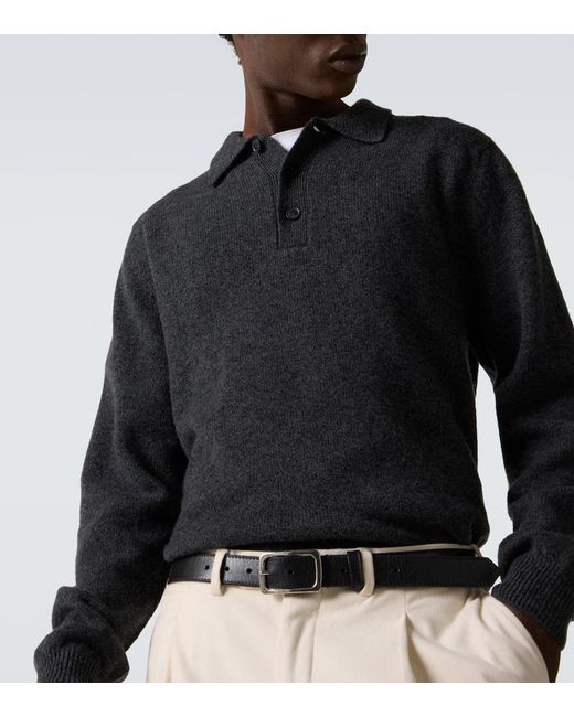 Sunspel Polopullover Aus Wolle in Black für Herren