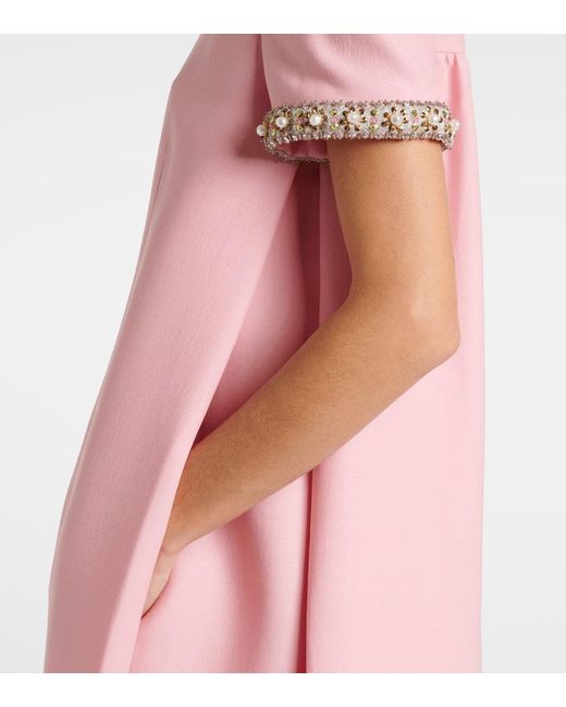 Valentino Pink Verziertes Minikleid Aus Crepe Couture