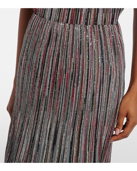 Missoni Multicolor Striped Lame Maxi Skirt