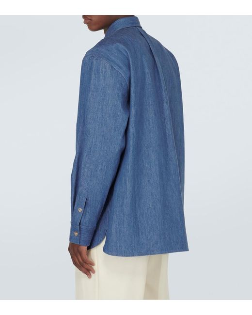 King & Tuckfield Oversize-Jeanshemd in Blue für Herren
