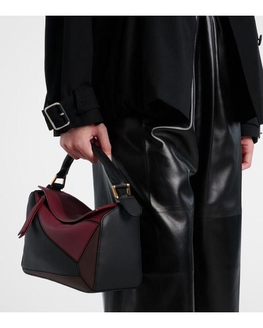 Loewe Black X Albers Puzzle Small Leather Top-Handle Bag