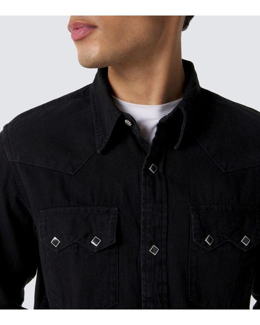 RRL Black Sawtooth West Denim Shirt for men