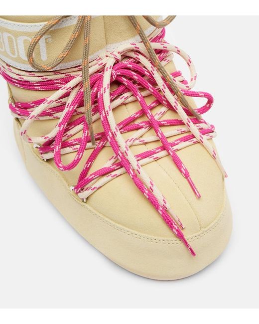 Moon Boot Pink Icon Low Suede Snow Boots
