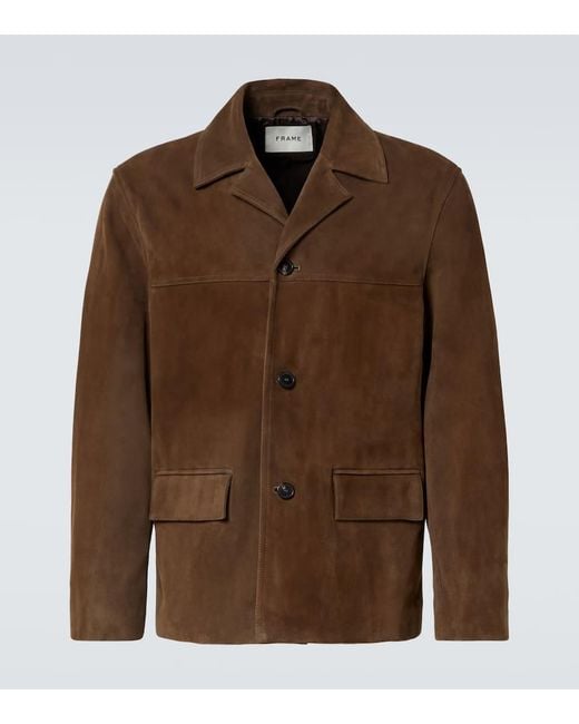 FRAME Brown Suede Jacket for men