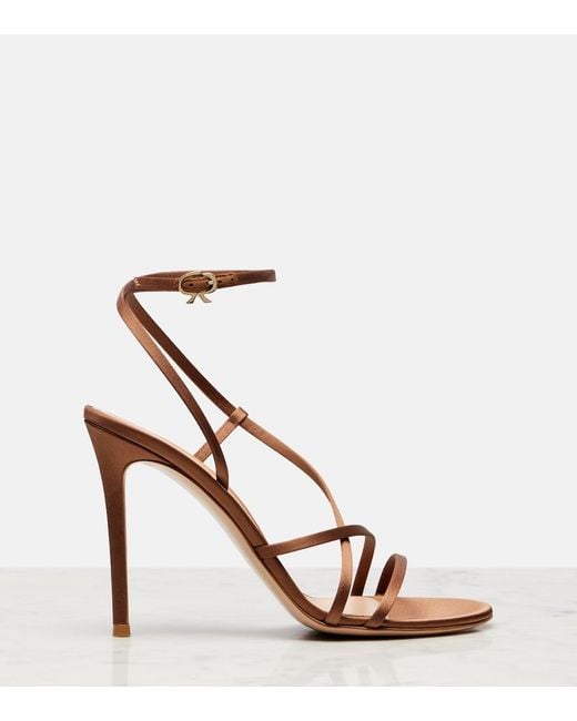 Gianvito Rossi Pink 105 Satin Crepe Sandals