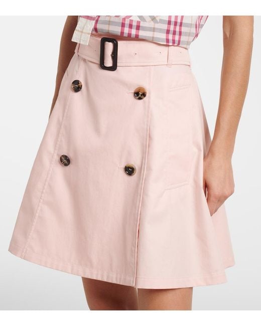 Burberry Natural Josselyn Belted Cotton Miniskirt