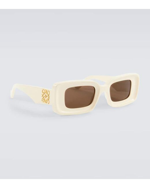Gafas de sol rectangulares con anagrama Loewe de hombre de color White