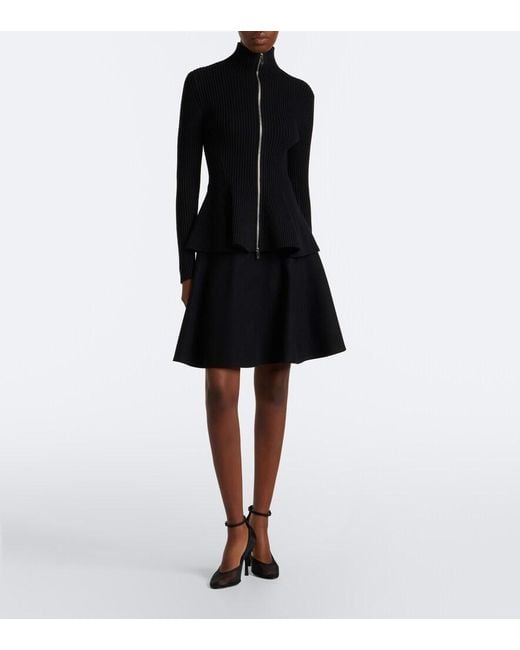 Alaïa Black Wool Miniskirt
