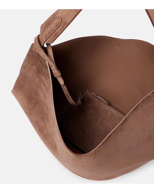 Khaite Brown Tote Lotus Medium Aus Veloursleder