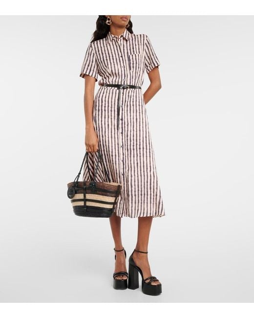 Altuzarra Natural Kiera Printed Midi Dress