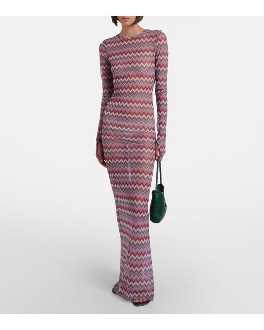 Bananhot Purple Renne Printed Cotton Maxi Dress