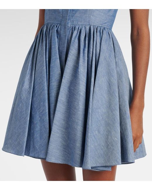 Alaïa Blue Bustier-Kleid Aus Chambray