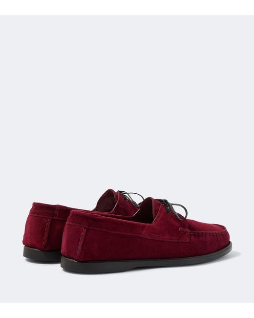 Saman Amel Red City Moc Suede Boat Shoes for men