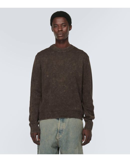 Acne Brown Cotton Sweater for men
