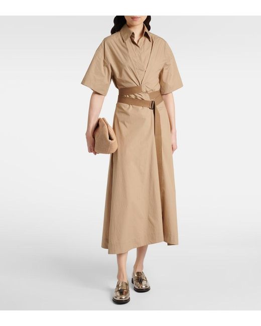 Vestido de cinturón de Brunello Cucinelli de color Natural