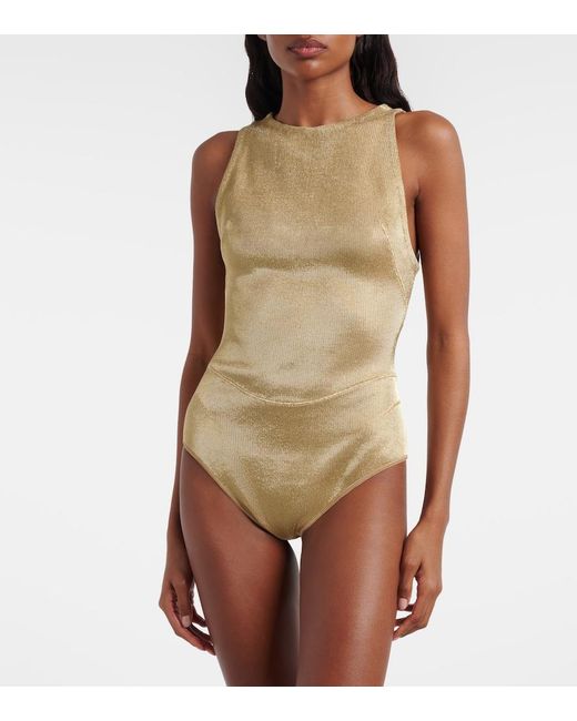 Alaïa Natural Lame Bodysuit