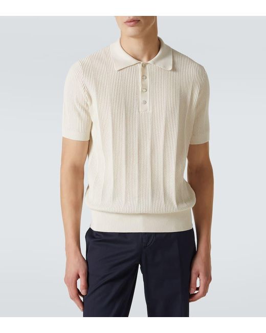 Polo En Punto De Algodon Brunello Cucinelli de hombre de color White