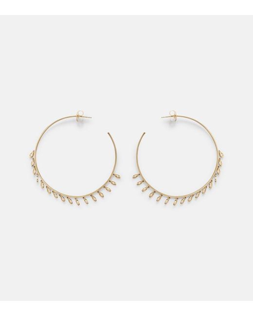 Sydney Evan Metallic 14Kt Hoop Earrings With Diamonds