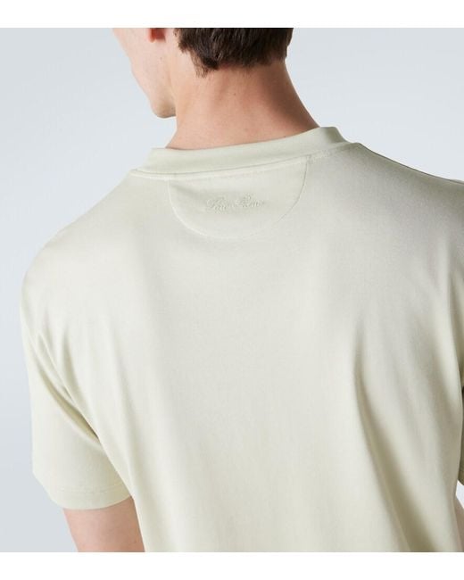 Loro Piana White Ray Cotton Jersey T-Shirt for men