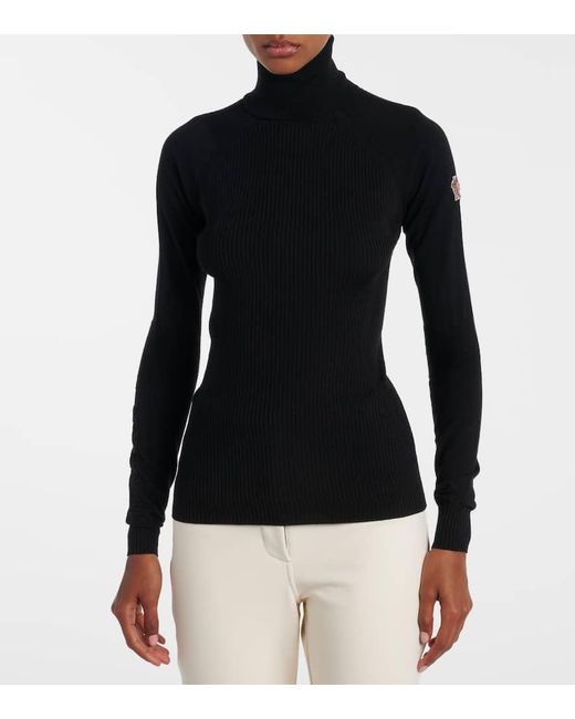 Moncler Black Wool-Blend Turtleneck Sweater