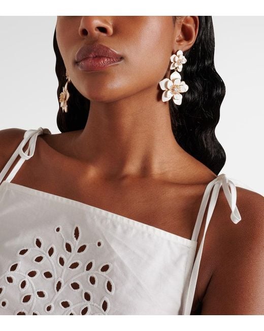 Self-Portrait Metallic Enamel Drop Earrings