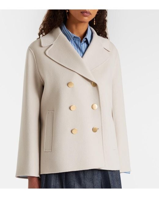 Max Mara Natural Margot Virgin Wool Peacoat