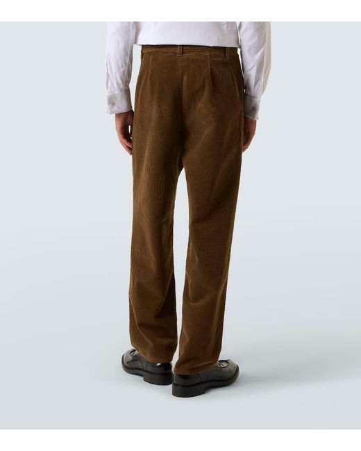 Saint Laurent Weite Hose Aus Baumwoll-Cord in Brown für Herren
