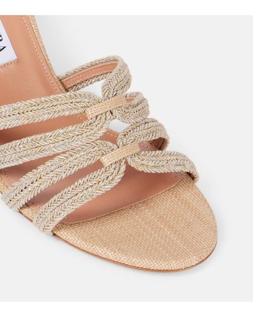 Aquazzura Pink Playita 75 Mules