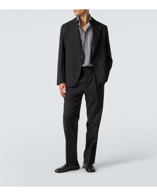STÒFFA Black Wool Straight Pants for men