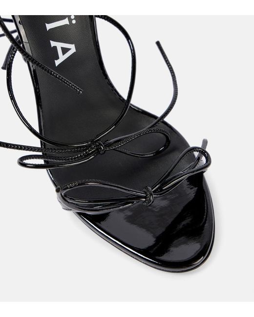 Alaïa Black Leather Show Bow Sandals 110