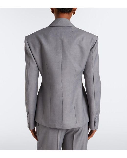 Frankie Shop Gray Doyer Pleated Wide-Leg Pants