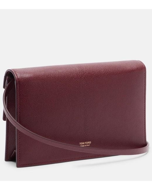 Tom Ford Red Aube Mini Leather Crossbody Bag