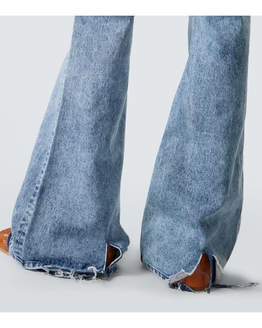 Junya Watanabe Blue High-Rise Flared Jeans for men